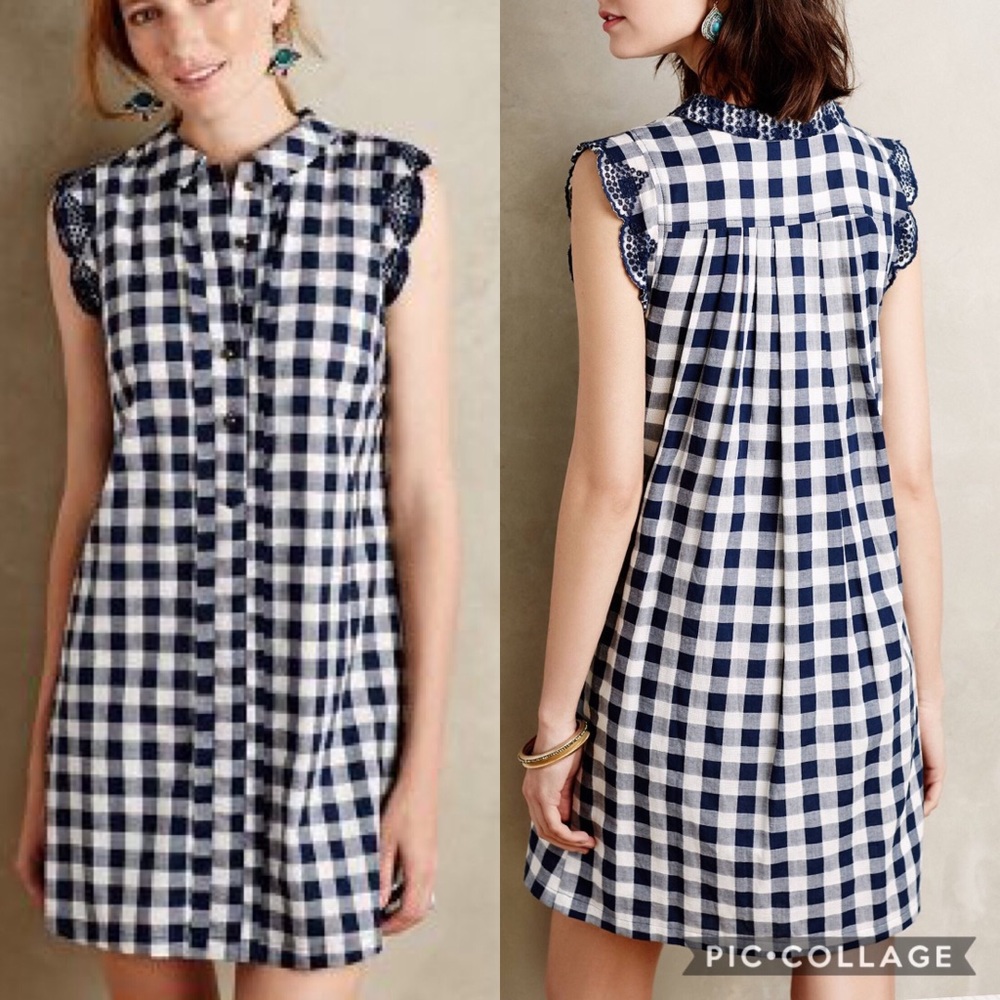 Anthropologie Sleeveless Gingham dress